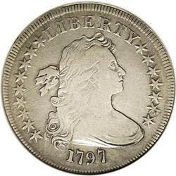 1797 S$1 9x7 Stars, Large Letters VF30 ANACS. B-1, BB- 