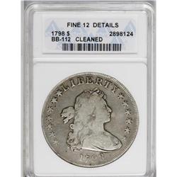 1798 S$1 Large Eagle--Cleaned--ANACS. Fine 12 Details. 