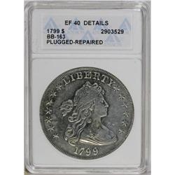 1799 S$1 --Plugged, Repaired--ANACS. XF40 Details. B-10 