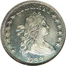 1799 S$1 --Cleaned--ANACS. AU50 Details. B-9, BB-166, R 