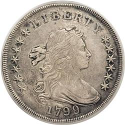 1799/8 S$1 15 Stars Reverse AU50 ICG. B-3, BB-141, R.3 