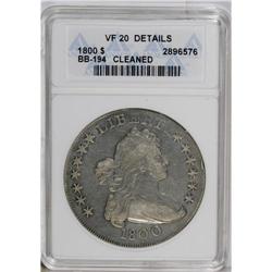 1800 S$1 --Cleaned--ANACS. VF20 Details. B-14, BB-194, 