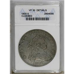 1800 S$1 --Cleaned--ANACS. VF30 Details. B-17, BB-196, 