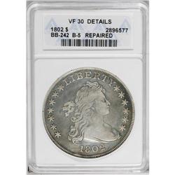 1802 S$1 Narrow Date--Repaired--ANACS. VF30 Details. B 