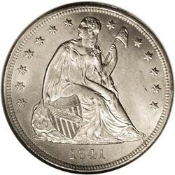 1841 S$1 MS63 NGC. From a mintage of 173,000 pieces co 