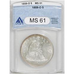 1859-O S$1 MS61 ANACS. Well struck with attractive, al 