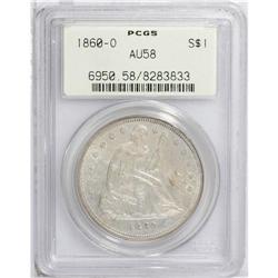 1860-O S$1 AU58 PCGS. This near-Mint example displays 