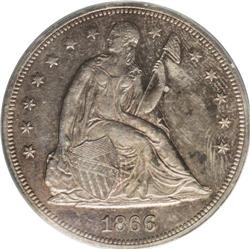 1866 S$1 Motto MS60 PCGS. The Motto type began with a 