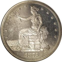 1875 T$1 PR65 Cameo NGC. Type Two Reverse. Delicate bu 