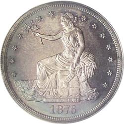 1876 T$1 PR64 ANACS. Type One Obverse, Type Two Revers 