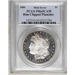 1884 S$1 --Rim Clipped Planchet--PR65 Cameo PCGS. To er 