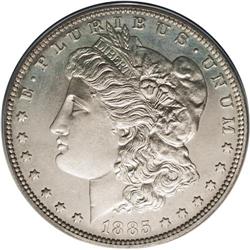 1885 S$1 PR63 ANACS. The base of the 5 in the date is 