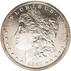 1887 S$1 PR66 Cameo NGC. A lovely Premium Gem proof wi 