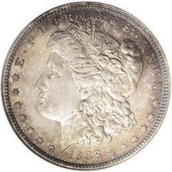 1888 S$1 PR66 NGC. Stunning obverse patination in shad 