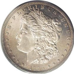 1895 S$1 PR64 PCGS. Medium apricot patina enriches bot 