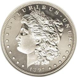 1897 S$1 PR66 Cameo NGC. Essentially fully struck, sav 