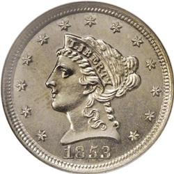 1853 P1C One Cent, Judd-151, Pollock-178, Low R.6, PR6 