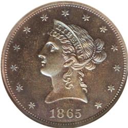 1865 $10 Ten Dollar, Judd-450, Pollock-522, High R.6, 