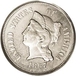 1867 5C Five Cents, Judd-566, Pollock-627, Low R.6, PR 