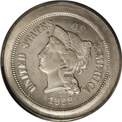 1868 5C Five Cents, Judd-624, Pollock-693, Low R.6, PR 