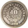 Image 2 : 1869 10C Standard Silver Ten Cents, Judd-696, Pollock- 