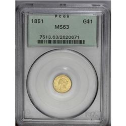 1851 G$1 MS63 PCGS. A nicely struck and rather frosty 