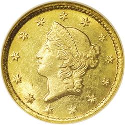 1852-C G$1 MS65 NGC. This is an impressive Gem represe 