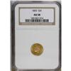 Image 1 : 1855 G$1 AU58 NGC. Ample original luster remains on th 