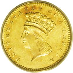 1867 G$1 MS64 PCGS. Unbacked Federal paper money drove 