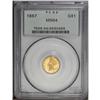 Image 3 : 1867 G$1 MS64 PCGS. Unbacked Federal paper money drove 
