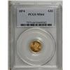 Image 1 : 1874 G$1 MS64 PCGS. An enticing coin with fresh, origi 