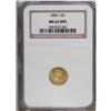 Image 1 : 1884 G$1 MS63 Deep Mirror Prooflike NGC. The yellow-go 