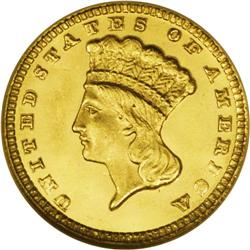 1885 G$1 MS67 S NGC. In lower Mint State grades, this 