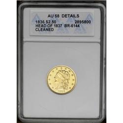 1836 $2 1/2 Block 8--Cleaned--ANACS. AU58 Details. McC 