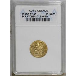 1839 $2 1/2 --Scratched, Cleaned--ANACS. AU50 Details. 