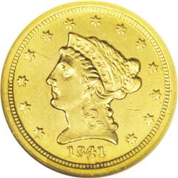 1841-C $2 1/2 AU58 NGC. Variety 2-B. A highly appealin 