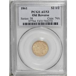 1861 $2 1/2 Old Reverse, Type One AU53 PCGS. A well st 
