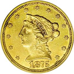 1875 $2 1/2 AU50 PCGS. The 1875 date, regardless of de 