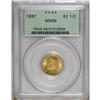 Image 3 : 1897 $2 1/2 MS65 PCGS. A lovely peach-tinted Gem with 