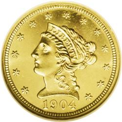 1904 $2 1/2 MS66 Prooflike NGC. This razor-sharp beaut 