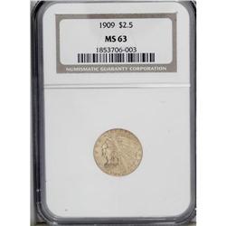 1909 $2 1/2 MS63 NGC. The yellow-orange fields are sli 