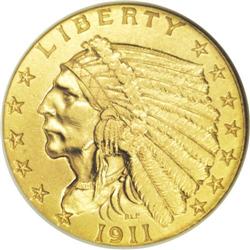 1911-D $2 1/2 --Cleaned--ANACS. AU53 Details. The devic 