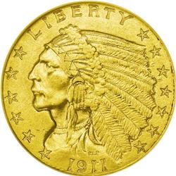 1911-D $2 1/2 AU58 NGC. Abrasions are few and far betw 