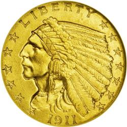 1911-D $2 1/2 MS63 NGC. Both sides of this boldly deta 