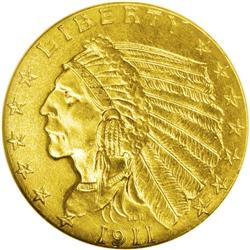 1911-D $2 1/2 MS64 NGC. This impressive near-Gem examp 