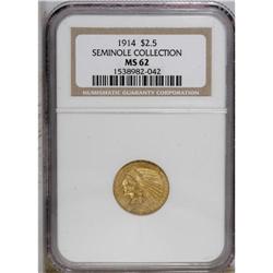 1914 $2 1/2 MS62 NGC. Ex: Seminole Collection. A suita 