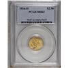Image 1 : 1914-D $2 1/2 MS63 PCGS. A well struck lemon-yellow pi 
