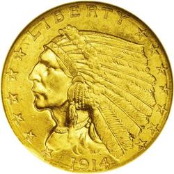 1914-D $2 1/2 MS64 NGC. Although the 1914-D is priced 