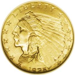 1925-D $2 1/2 MS65 NGC. Handsome luster and pristine s 