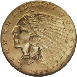 1925-D $2 1/2 MS65 NGC. Of the three mintmarked Indian 